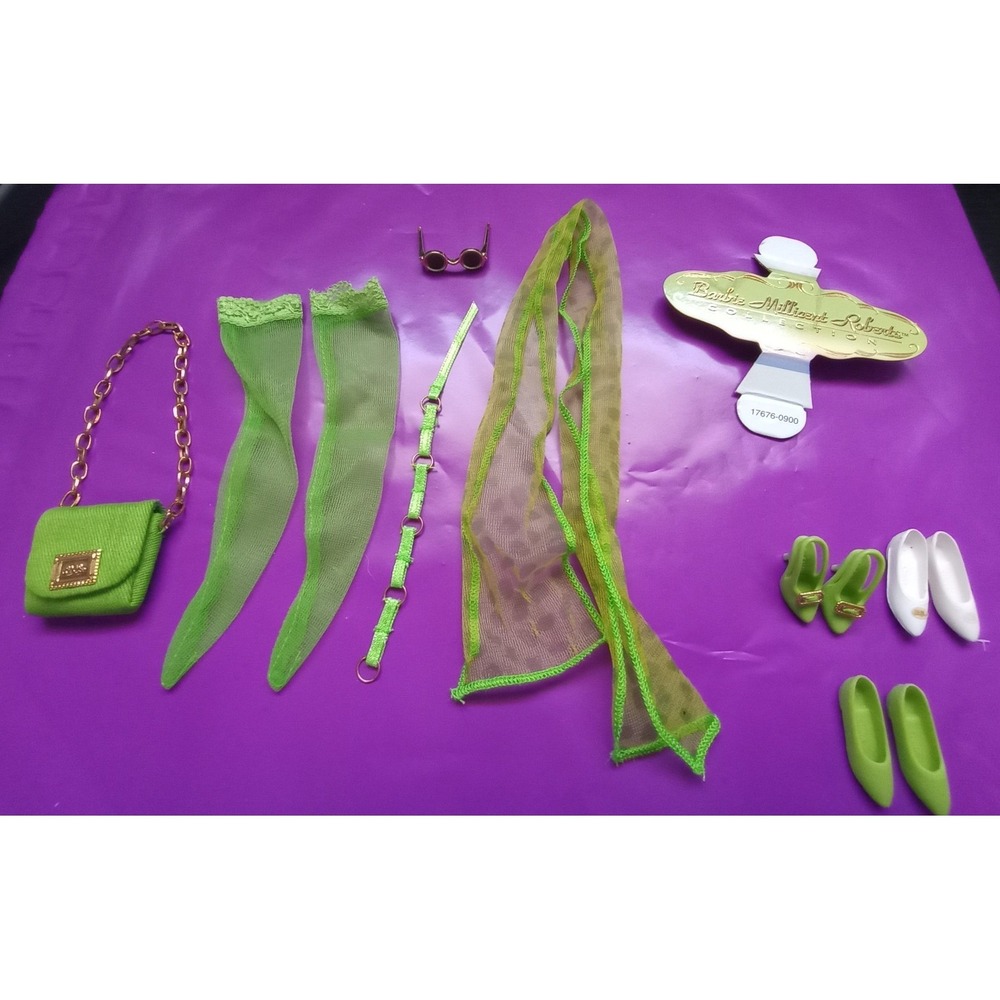 1997 Barbie Millicent Roberts Final Touches Lime Time Accessories Lot Purse...